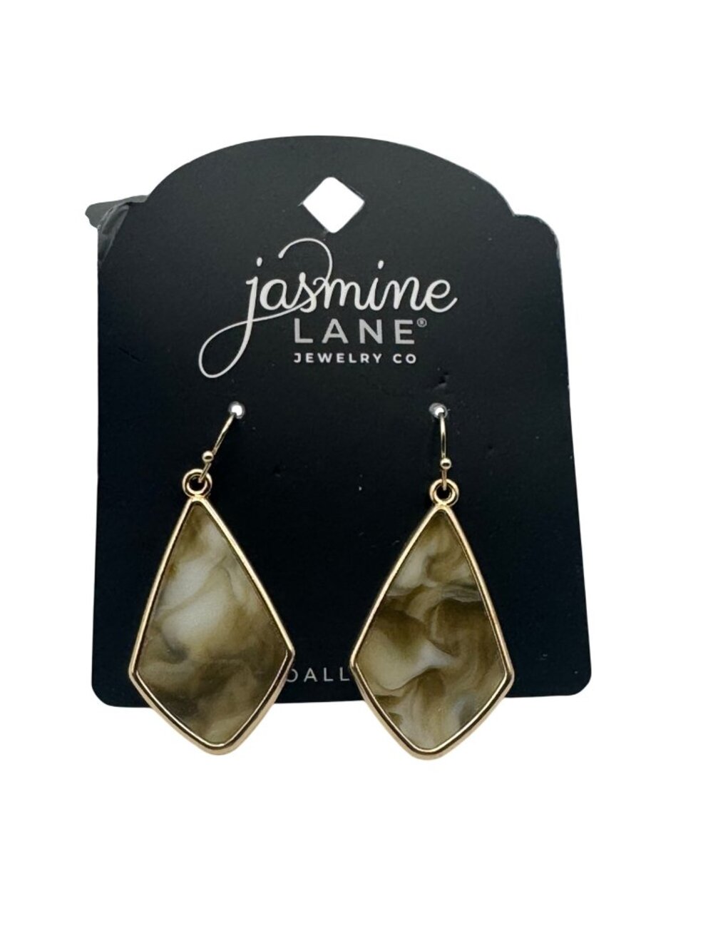 Jasmine Lane Women’s Gold-Tone Drop Dangle Earrings With Resin Marbling